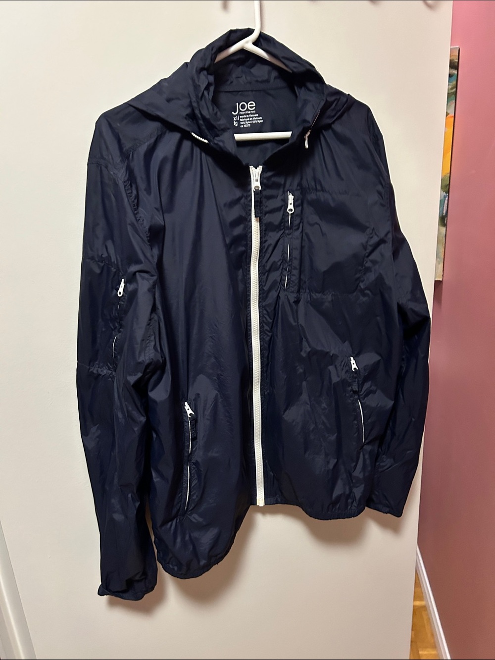 Joe Fresh Navy Lightweight Hooded Windbreaker Jacket